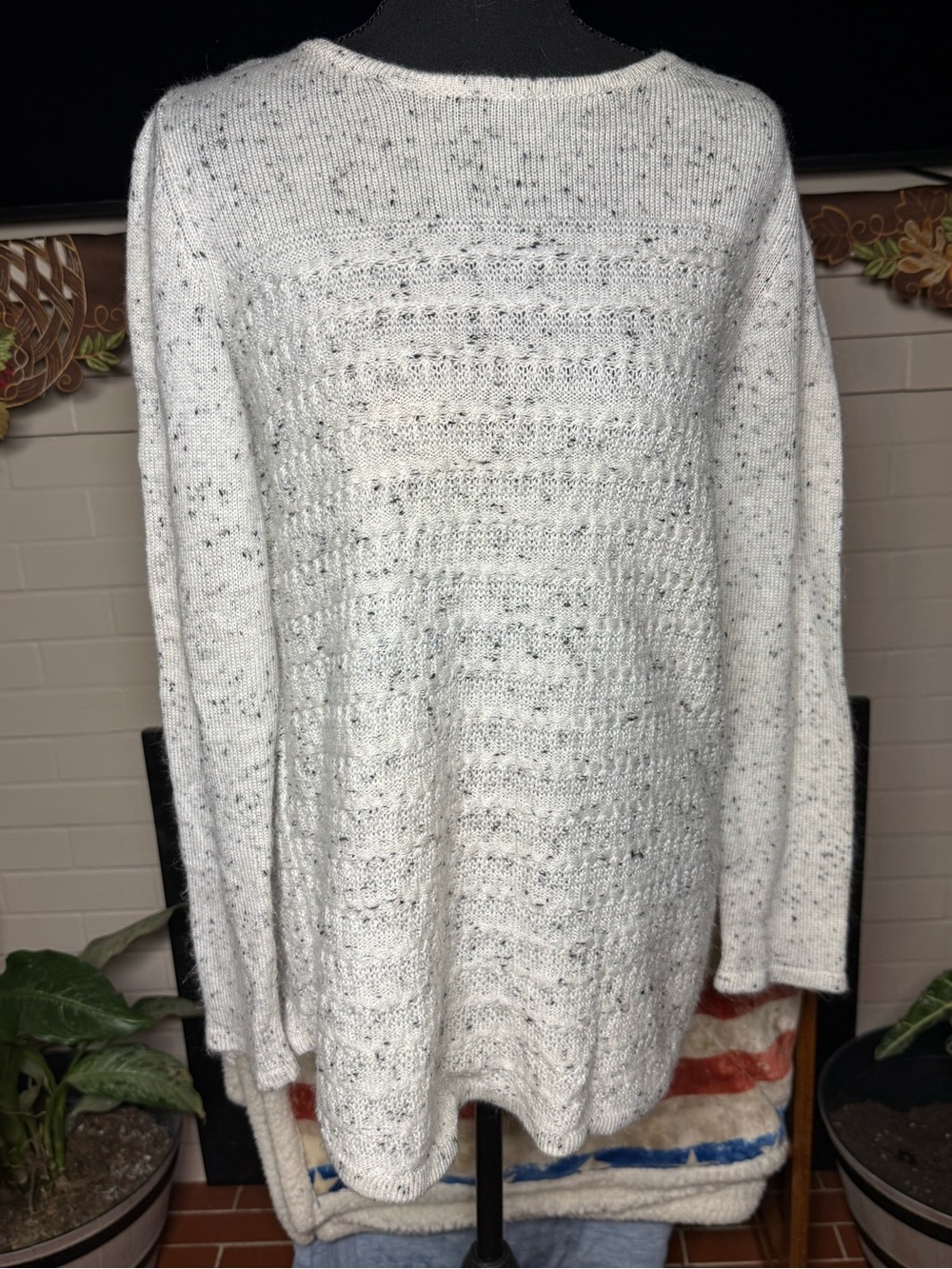 croft & barrow Cream Speckled Crewneck Sweater